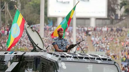 Eine Veranstaltung zu Ehren der äthiopischen Polizeikräfte in Addis Abeba (am 5. Juni 2022)