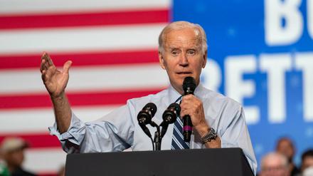 US-Präsident Joe Biden bei einem Wahlkampfauftritt in Rockville/Maryland.
