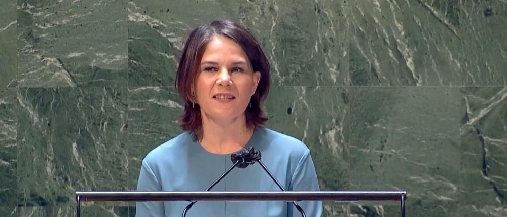 Bundesaußenministerin Annalena Baerbock vor der UN-Vollversammlung