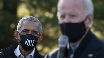 Ex-Präsident Barack Obama führt nun an Joe Bidens Seite Wahlkampf - am Sonnabend in Michigan. 