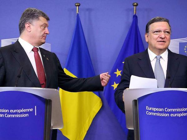 Barroso und Poroschenko am Samstag in Brüssel