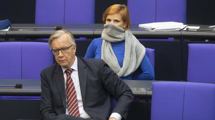 Linken-Fraktionschef Dietmar Bartsch und die Parteivorsitzende Katja Kipping im Bundestag.