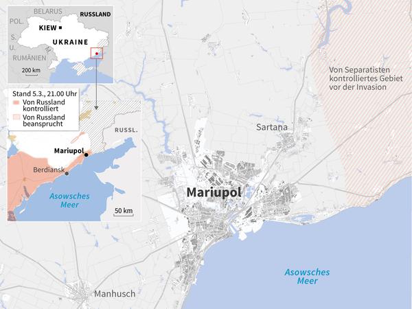 Strategisch wichtige und symbolische Hafenstadt - Mariupol in der Südukraine steht womöglich kurz vor der Einnahme durch Russland. 