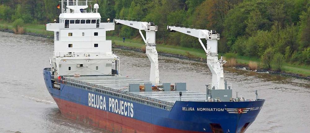 Das unter der Flagge Antigua und Barbuda fahrende Transportschiff "Beluga Nomination" der Bremer Reederei Beluga Shipping.