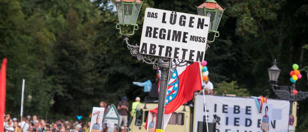 Demo im August in Berlin gegen die aktuelle Coronapolitik Deutschland. 