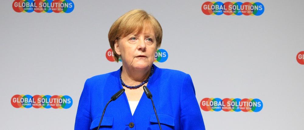 Angela Merkel auf dem Global Solutions Summit am Montag in Berlin.