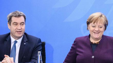 Markus Söder (CDU) und Kanzlerin Angela Merkel (CDU)