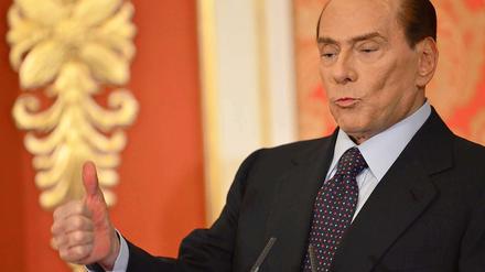 Silvio Berlusconi am Wochenende bei seiner Pressekonferenz.