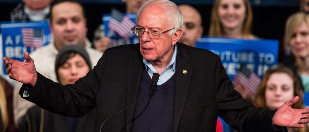 Bernie Sanders bei einer Wahlveranstaltung in New Hampshire. 