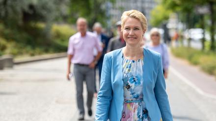 Geht gut gelaunt in den Endspurt des Wahlkampfes: Manuela Schwesig (SPD), Ministerpräsidentin in Schwerin.