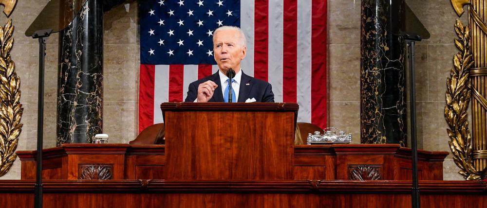 US Präsident Joe Biden vor dem US-Kongress.