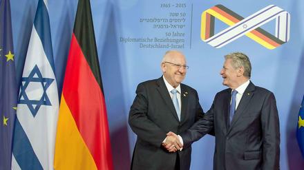 Israels Staatspräsident Reuven Rivlin und Bundespräsident Joachim Gauck.