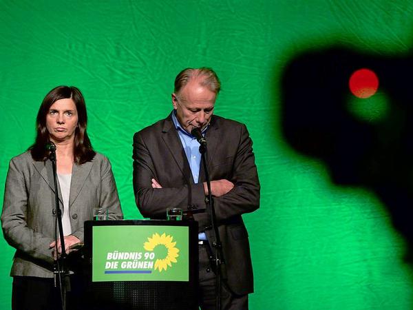 Wahlerfolg sieht anders aus. Die Grünen-Spitzenkandidaten Katrin Göring-Eckardt und Jürgen Trittin. 