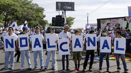 Proteste gegen den Bau des Kanals in Managua, der Hauptstadt Nicaraguas.