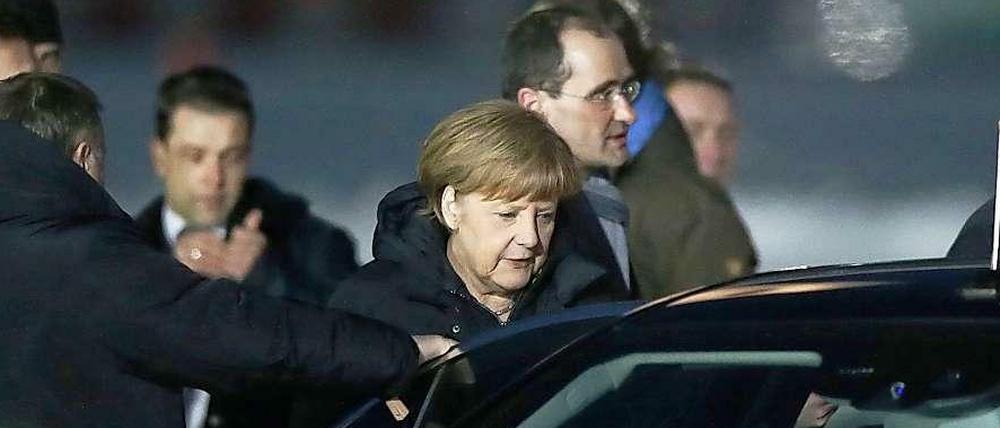 Auf dem Weg zum Frieden? Angela Merkel bei ihrer Ankunft in Moskau