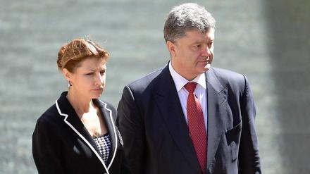 Der ukrainische Präsident Petro Poroschenko und seine Frau während des Besuchs in Australien. 