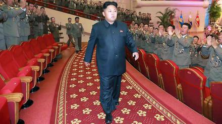 Kim Jong Un - hier auf einem undatierten Archivbild - soll an Gicht leiden und sich die Sprunggelenke gebrochen haben.
