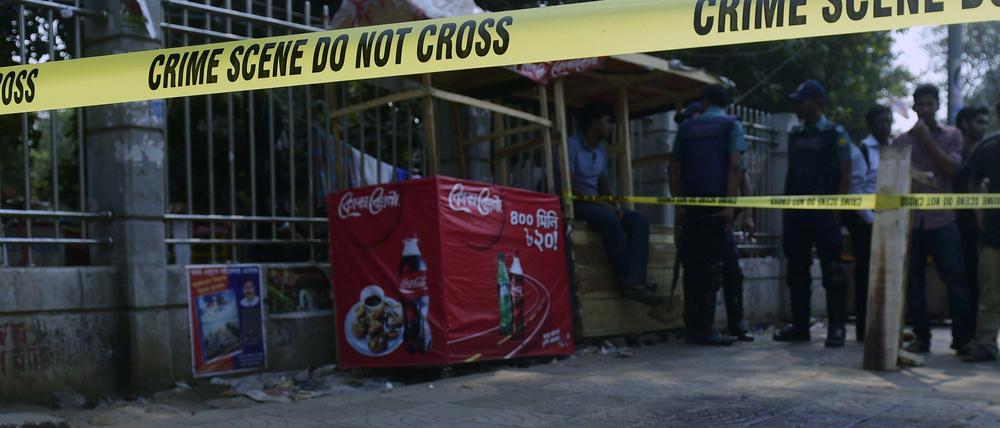 Der Ort, an dem der Blogger Avijit Roy in Dhaka ermordet wurde