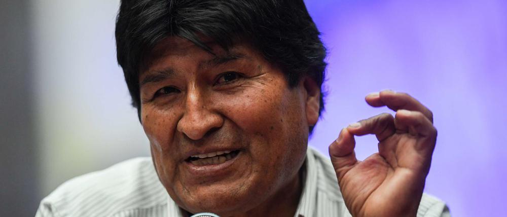 Evo Morales bei einer Pressekonferenz in Mexiko.