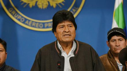 Evo Morales bei seinem Rücktritt im November 2019 