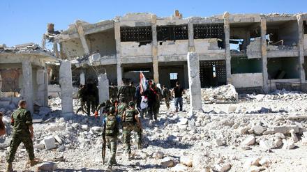 Syrischen Soldaten in Aleppo. 