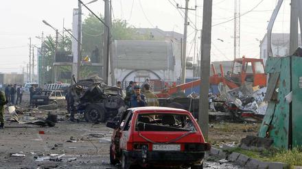 In Machatschkala, der Hauptstadt Dagestans, explodierte die erste Bombe.