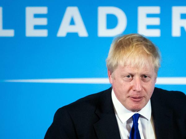 Boris Johnson, ehemaliger Außenminister und Kandidat um das Rennen des Parteichefs der Konservativen Partei, auf einer Wahlkampfveranstaltung. (zu dpa «Neuer Premier in London - kommt nun das Chaos-Brexit zu Halloween?») Foto: Danny Lawson/PA Wire/dpa +++ dpa-Bildfunk +++