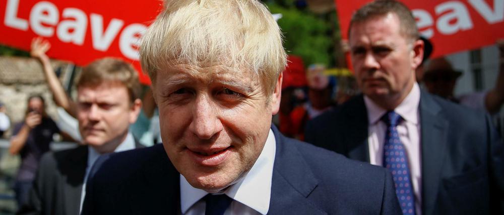 Der Tory-Favorit Boris Johnson am Montag in London.