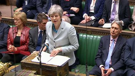 Premierministerin Theresa May im britischen Unterhaus.