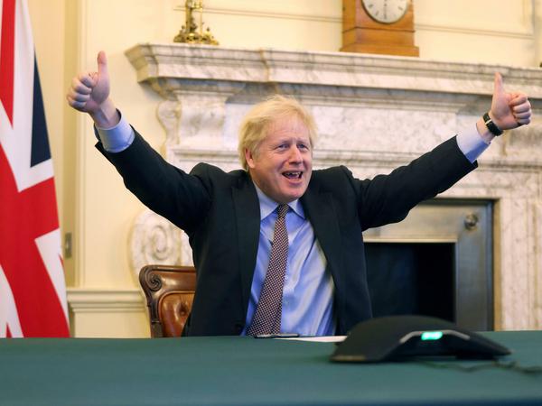 Premier Boris Johnson feierte die Einigung in der Downing Street als seinen Erfolg.
