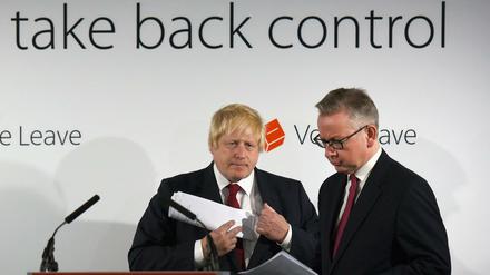 Der eine packt ein, der andere tritt an - war das etwa der Plan von Michael Gove (rechts)? Boris Johnson tritt jedenfalls nicht als Premier-Kandidat an. Am vorigen Freitag standen sie noch gemeinsam auf der Bühne. 