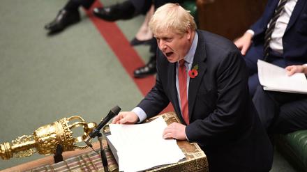 Jetzt hat er sich durchgesetzt: Boris Johnson bei der Debatte, an deren Ende für sein Neuwahlen-Gesetz gestimmt wurde. 