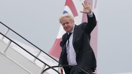 Premierminister Boris Johnson auf seiner Reise in die USA.