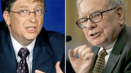 Zwei Superreiche spenden: Bill Gates (l.) und Warren Buffett.