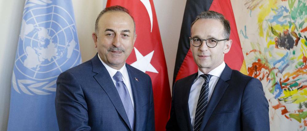 Bundesaußenminister Heiko Maas (SPD) mit dem türkischen Außenminister Mevluet Cavusoglu
