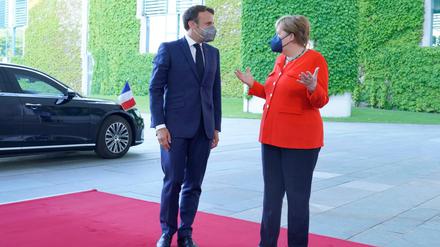 Vorbereitungen für Brüssel - oder was man so nennt. Bundeskanzlerin Angela Merkel empfängt Emmanuel Macron zam 18. Juni 2021.18.06.2021 zum Abendessen im Berliner Kanzleramt.