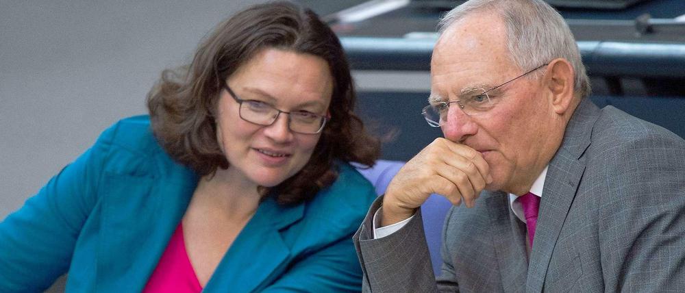 Andrea Nahles und Wolfgang Schäuble.