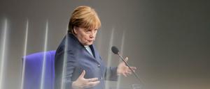 Bundeskanzlerin Angela Merkel (CDU) bei der Regierungsbefragung am 16.12.2020 im Deutschen Bundestag.