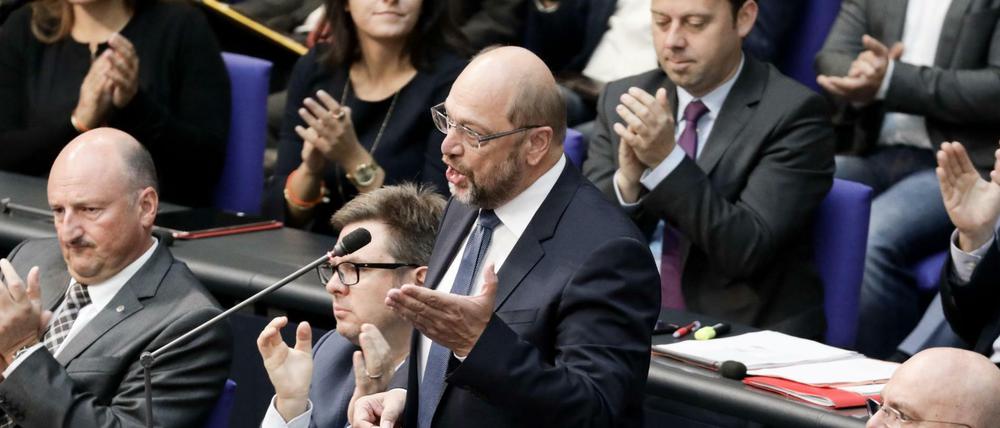 Martin Schulz, ehemaliger SPD-Parteivorsitzender, spricht bei der Generaldebatte im Deutschen Bundestag.