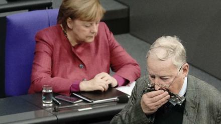 Alexander Gauland, Fraktionsvorsitzender der AfD, gab Kanzlerin Angela Merkel (CDU) am Donnerstag im Bundestag Kontra.