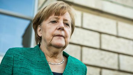 Bundeskanzlerin Angela Merkel nach der Sonder-Fraktionssitzung der CDU