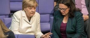 Gut regieren und sich zugleich gegen Angela Merkels Union profilieren - das verspricht die designierte SPD-Chefin Andrea Nahles ihren Sozialdemokraten.