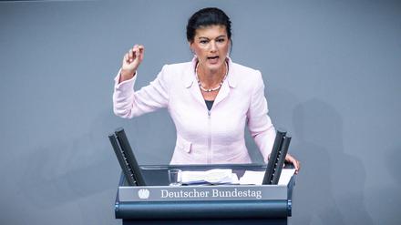 Sahra Wagenknecht (Die Linke) bei ihrer „Wirtschaftskrieg“-Rede im Bundestag am 8. September 2022