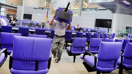 Im Bundestag soll es bald wieder weniger Sitze geben.