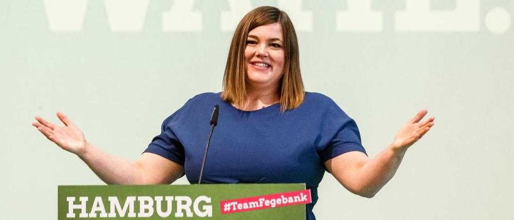 Die Bürgermeisterkandidatin zur Bürgerschaftswahl 2020 und Zweite Bürgermeisterin und Wissenschaftssenatorin, Katharina Fegebank. 