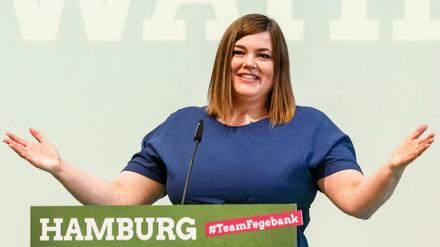 Katharina Fegebank, Bürgermeisterkandidatin der Grünen zur Hamburger Bürgerschaftswahl 
