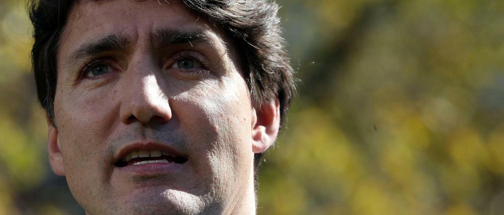 Kanadas Premier Justin Trudeau bei einem Wahlkampfevent. Im Oktober wird in Kanada gewählt.