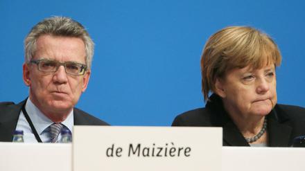 Bundesinnenminister Thomas de Maiziere stellte beim Parteitag einen "Punkte-Plan" für die Flüchtlingspolitik auf. 