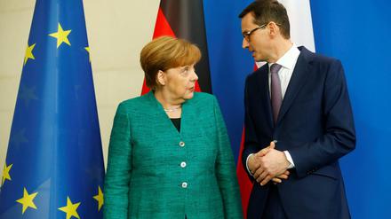 Deutschland an der Seite Polens gegen die EU? Der oberflächliche Schein täuscht. Bundeskanzlerin Angela Merkel und Polens Regierungschef Mateusz Morawiecki.