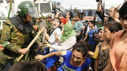 Protest. Am 5. Juli 2009 eskalierten die Auseinandersetzungen in Xinjiang.